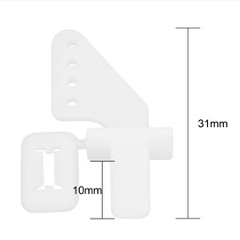 Qiilu Micro RC Clevis RC Avión Control Cuerno Plástico 20 Juegos 4 Agujeros Control Cuernos Clevis Kit KT Timón ángulo para Rcplane Espuma Fija Wingcraft