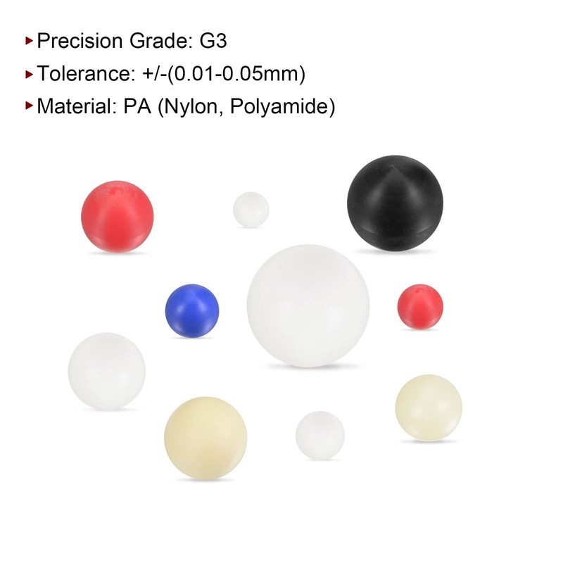 sourcing map PA66 Nylon Solid Plastic Balls 7 mm G3