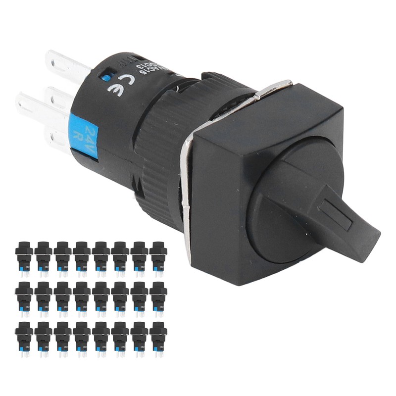 25PCS 16mm Square 5 Pin Knob Select Switch Self Locking