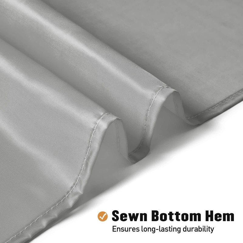 MitoVilla Extra Long Grey Shower Curtain Liner, Fabric Bath Curtain