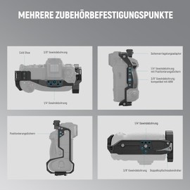 NEEWER Z9 Camera Cage Video Rig Camera Stabiliser Frame Made of Aluminium Alloy with Cold Shoe, NATO Rail, 1/4 Inch, 3/8 Inch, Anti Twist Pin for Film Recording/Vlogging Compatible with Nikon Z9 CA118