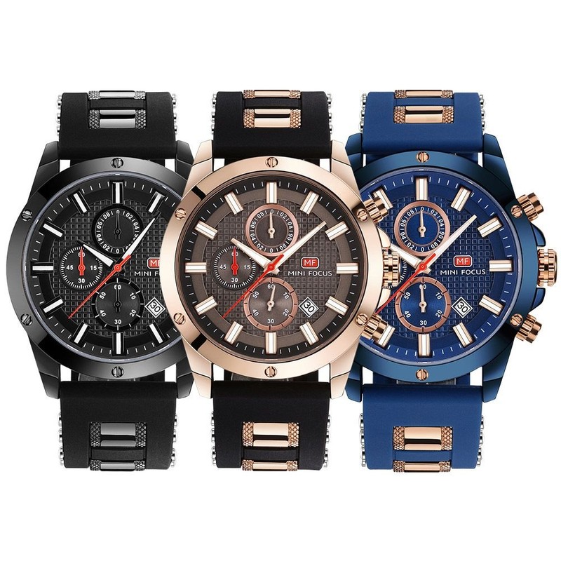 Minifocus 미니포커스 남성 러버메탈밴드 손목시계 MF0089G Minifocus Men's Rubber Metal