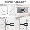 MOUNTUP TV Wall Mount, TV Mount Swivel and Tilt Full Motion