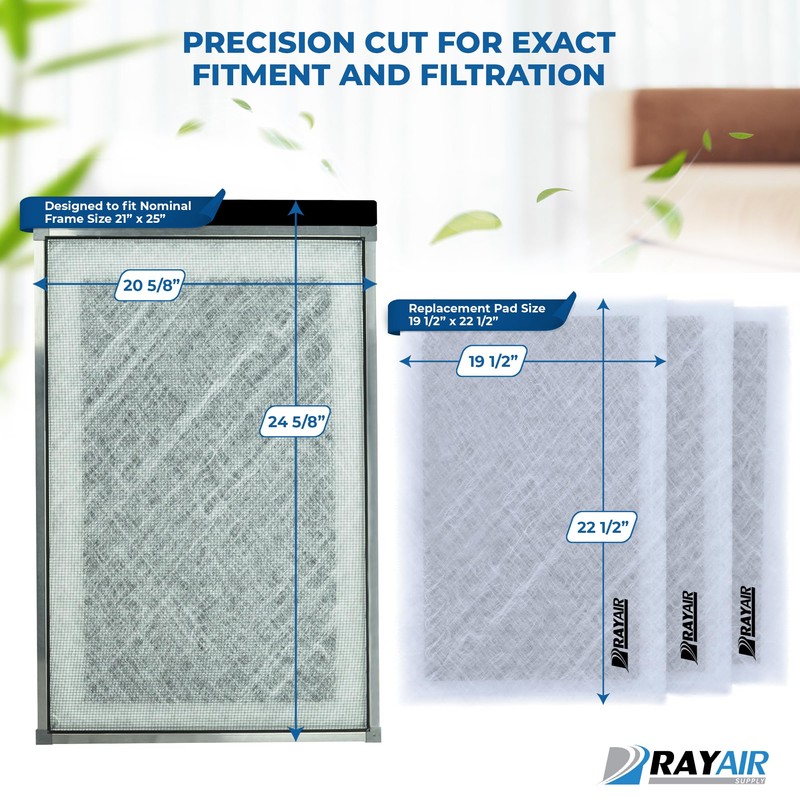 RAYAIR SUPPLY 21x25 Replacement Filter Pads Compatible with Pristine Air