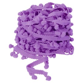 uxcell 10 Yards Pom Pom Ball Fringe Trim, Ribbon Sewing Accessory DIY Crafts for Home Curtain Clothes Pillow Decoration (8mm, Purple)