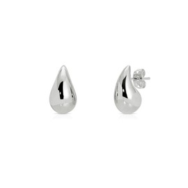 Chunky Drop Earrings Imitation 18mm Thick Hoop Earrings for Women Water Drop Earrings for Women Hypoallergenic, Silver plating, No Gemstone