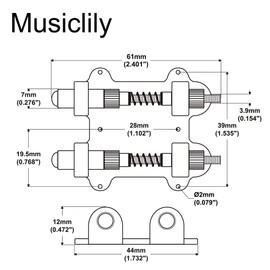 Musiclily Ultra Colorful Series Electric Guitar Tremolo Bridge Dual Tremolo Stopper and Stabilizer, Silver