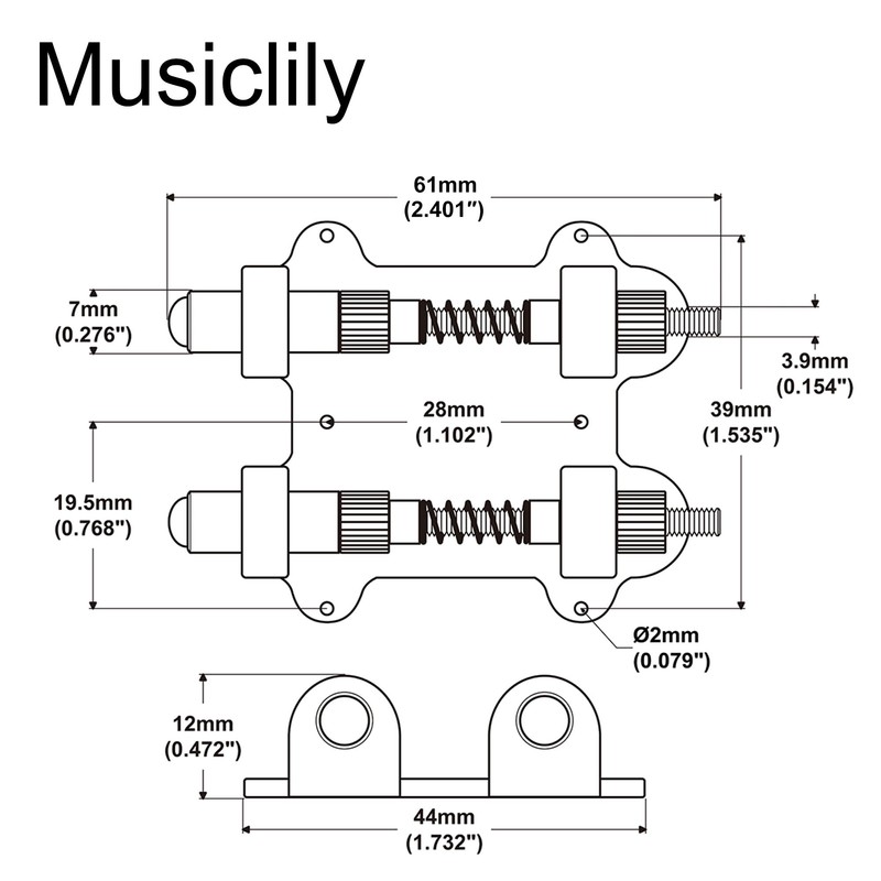 Musiclily Ultra Colorful Series Electric Guitar Tremolo Bridge Dual Tremolo