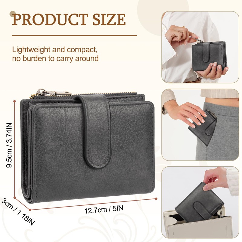 ONEKERUN Women's PU Leather Medium Purse with RFID Blocking Wallet