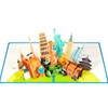 3D travel card, pop-up travel vouchers, travel souvenir card with