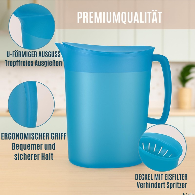 Premium Plastic Water Jug 2L BPA Free Multifunctional for Celebrations