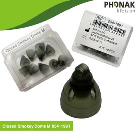 Closed Smokey Dome Medium for Phonak, 054-1991, 2 Pack/20 Domes, Genuine OEM Switzerland Hearing Domes by Sonova (2 Pack Medium)