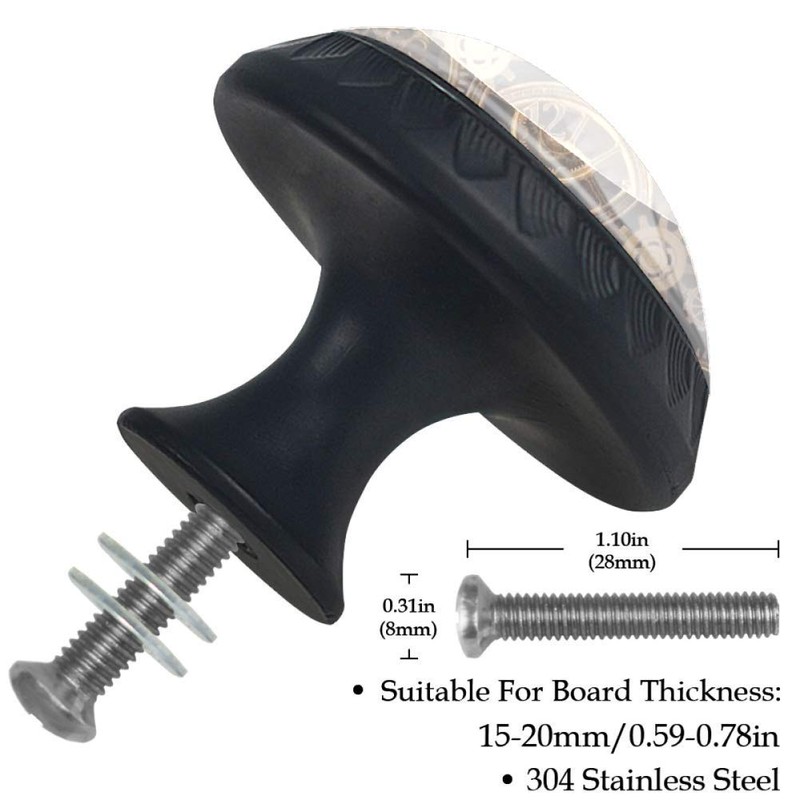 Steampunk Gears Background Drawer Knob Pull Handle Round Cabinet Drawer