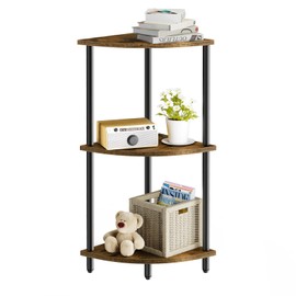 SRIWATANA 3-Tier Corner Shelf Stand for Small Space, 29.5" Standing Corner Shelf, Vintage Corner Display and Storage Shelf for Bedroom, Living Room, Home Office