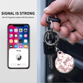 AKPZV air tag Holder with Anti-Scratch Protective Cover,Securely Attach to Your Keys,Bag or Pet Collar(coquette bows cowgirl boots)