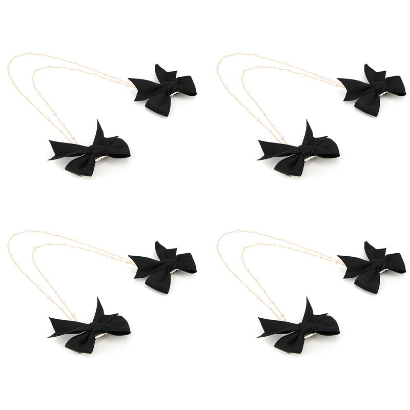 4Pcs Bow Hairpins Metal Snaps Barrettes Hair Clips Accessories with