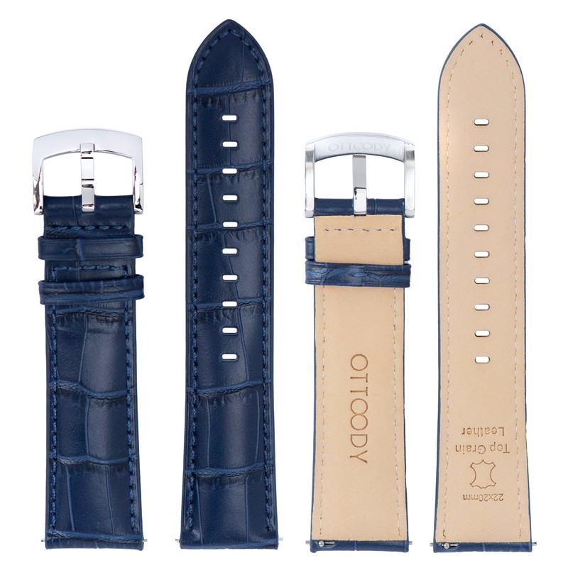【OTTOODY】Watch Band Watch Strap 18mm 20mm 21mm 22mm Alligator Pattern