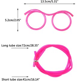 Ismeally 8Pcs Silly Straw Glasses Eyeglasses Straws Crazy Fun Star Straws Novelty Flexible Soft Drink Eyeglasses Tube for Kids Annual Meeting, Fun Parties, Birthday