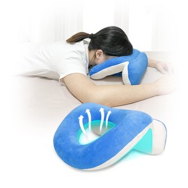 Face Down Pillow After Eye Surgery for Stomach Sleeper Prone Pillow Desk Napping Massage Face Cradle Donut Pillow for Head with Face Hole Prone Cushion Retinal Post Eye Surgery Recovery Pillow