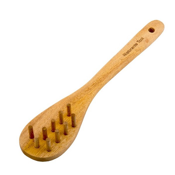 C&P UD-1006 Wood Pasta Tongs, Natural Wood, 2.6 x 11.8