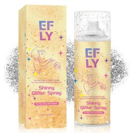 Body Glitter Spray for Hair and Body, Hair Glitter Spray for Clothes, Face, Skin, Long Lasting Spray Glitter Suitable for Music Festival Rave and Makeup Prom 4.05 FL Oz (Silvery)
