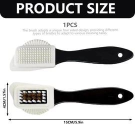 JAZOKA 1 Pcs Suede Brush for Shoes,4-Sided Nubuck Shoes Brush, Nubuck And Multifunctional 4-Sided Cleaning Shoes Brush for Suede Leather Boots Cleaning(Brass And Nylon Bristle)