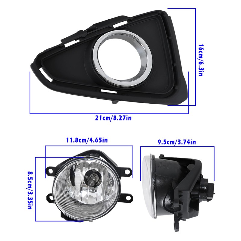 waltyotur Pair Driving Fog Lamps Assembly Replacement for RAV4 2016