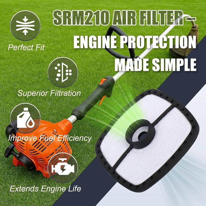 Podoy SRM210 Air Filter RePower Kit with Spark Plug Primer