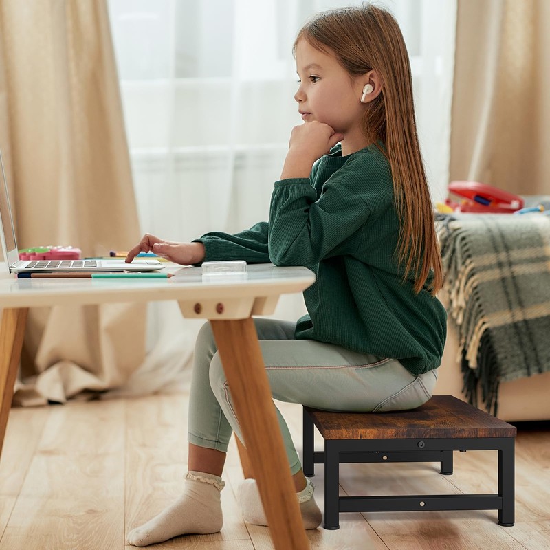 Flottian 6" Wooden Step Stools for Adults Kids,15.4" Extra Wide