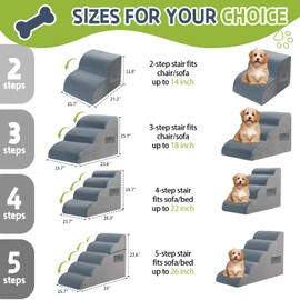 Dog Stairs for Samll Dog to High Beds, 4-Step Dog Stairs for 24 inches Couch-Bed, 20" pet Stairs ramp for Old Large Dogs & Cats Climbing to 18-24 inch Bed, Non-Slip Balanced Dog Ladder for Indoor,30D