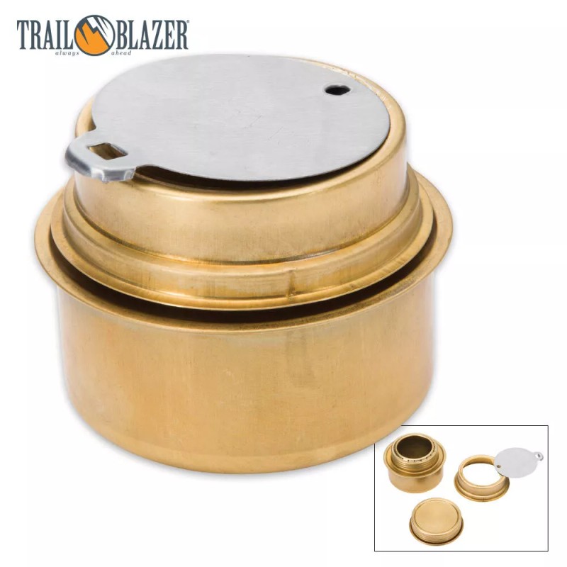 Trail Blazer Survival Brass Portable Cooking Camping Alcohol Burner Stove