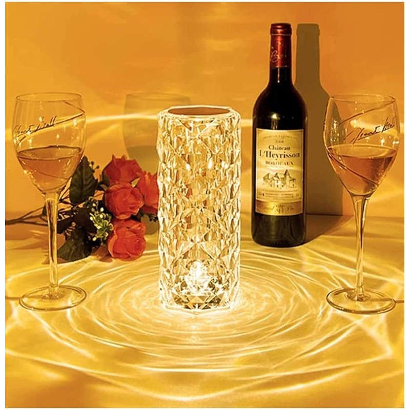 N\A 16 Color Changing Crystal Diamond Table Lamp,Touch Control Bedside