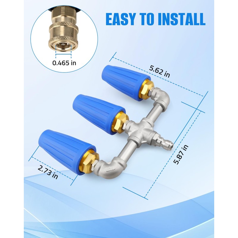 ULXIOM Triple Turbo Nozzle Pressure Washer, 360°Rotating Nozzles for Power