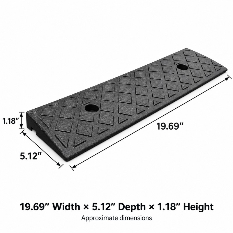 Plastic Kerb & Threshold Ramp – 1.18-Inch Rise, Textured Surface,