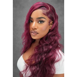 My City Wigs 99J Burgundy Body Wave Lace Front Wig - 13x4 Human Hair, 150% Density, Bleached Knots, Natural Hairline, Glueless, Heat Resistant for Black Women 30 Inches, Soft & Silky (28 Inch)
