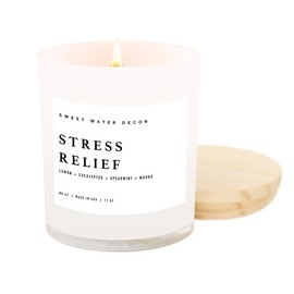 Sweet Water Decor Stress Relief Soy Candle - White Jar - 11 oz