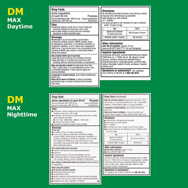 Robitussin DM Max Cough Plus Chest Congestion and Robitussin Maximum