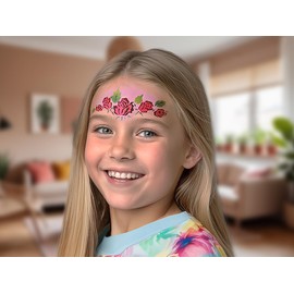 TyToo Mosaic Children's Make-Up Stencils, Reusable Face Paint Stencils for Children, Makeup Stencil for Children (Butterfly and Rose)