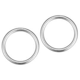 METALLIXITY 2 x 316 stainless steel O-rings (45 x 6 mm) welded round ring - for ropes hanging objects