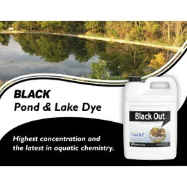 Black Out Lake and Pond Dye - One Gallon of Professional Lake & Pond Dye – Treats Up to 1 Acre – Deep Black Color - Safe for Fish, Wildlife, Pets & Children