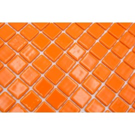 MOS220-P25820 Swimming Pool Mosaic Glass Mosaic Orange Glossy Wall Floor Kitchen Bathroom Shower