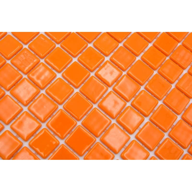 MOS220-P25820 Swimming Pool Mosaic Glass Mosaic Orange Glossy Wall Floor