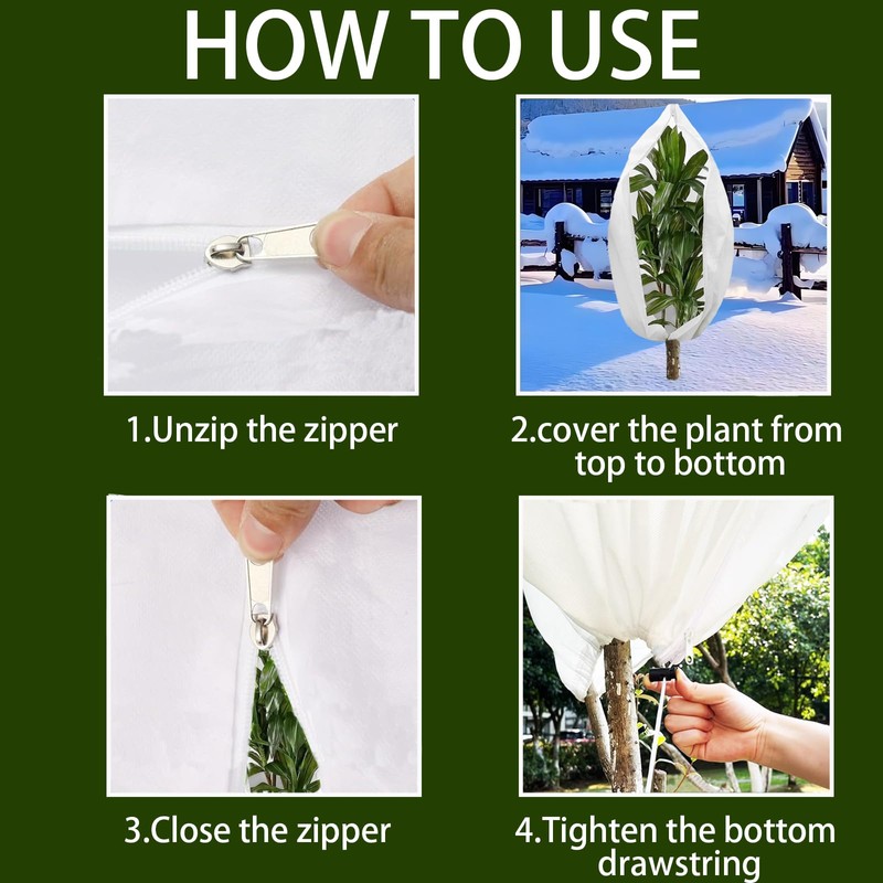 Plant Frost Protection Covers with Viewing Window, 31.5" x 47.2",
