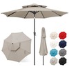 FLAME&SHADE 9ft Patio Umbrella - 2 Tiers Outdoor Umbrella with