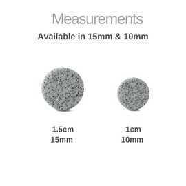Grey Granite Circle Stud Earrings for Women, Minimalist Clay Geometric Jewellery Gifts for Her Under 5 (Large 15mm)