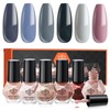 modelones Nail Polish, 6 Colors Black Quick Dry Mini Starter