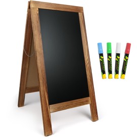 LotFancy Magnetic A-Frame Chalkboard Sign, Extra Large 20” x 40” Double-Sided Freestanding Chalkboard Easel, Sturdy Wooden Sidewalk Sign, Sandwich Board for Restaurant Party Wedding, Food Truck