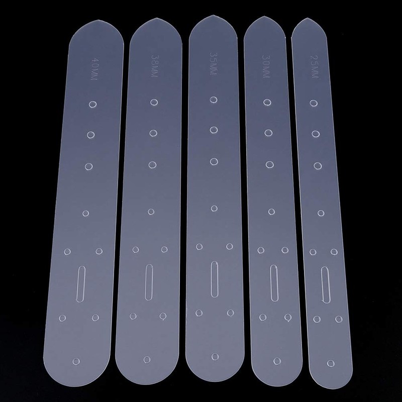 HilBeliFU 5Pcs Belt Templates Set, Translucent Belt Punching Template, PVC