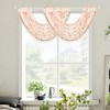VOGOL Pink Rose Waterfall Window Valance, Rod Pocket, 30 x