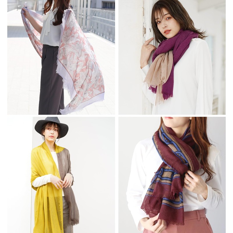 Sankyo Shokai Cashmere 100 Stole, Large, Women's Gauze, animal